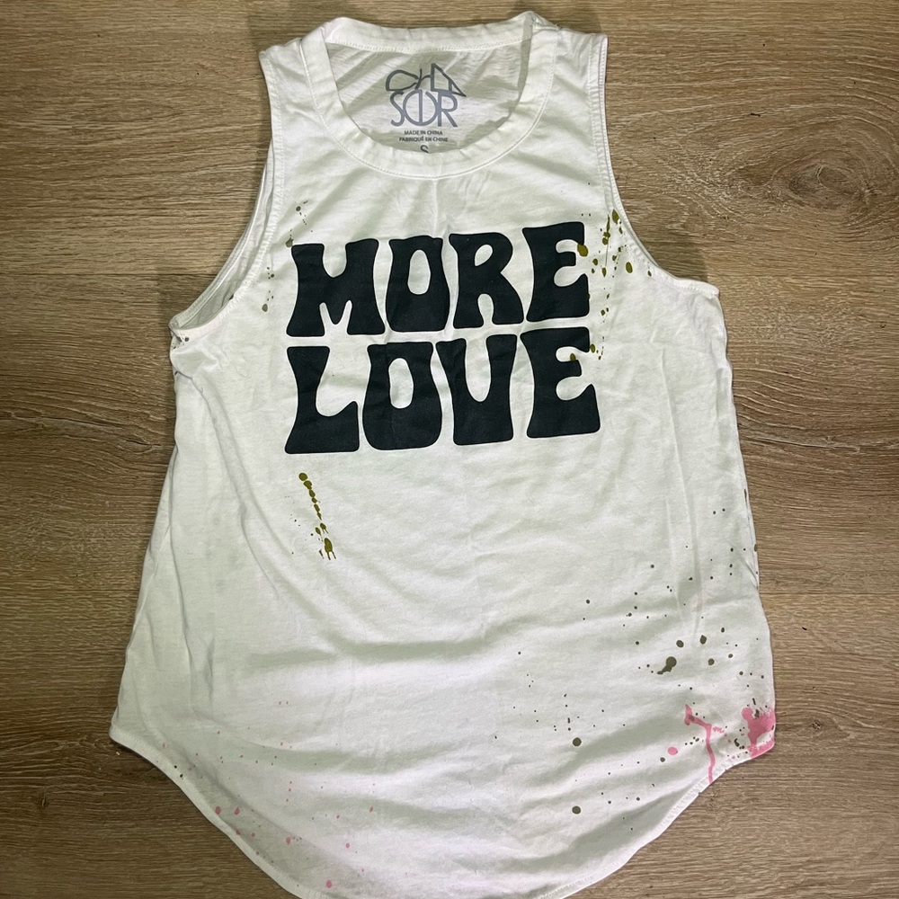 Chaser White Tank with Graphic Print